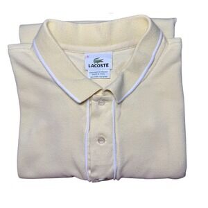 Lacoste Mens Sz 6 Yellow Polo Shirt Short Sleeve Classic Fit Pocket Croc Logo